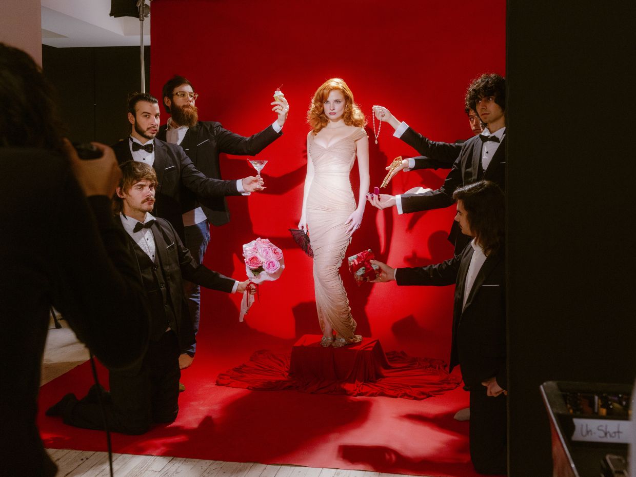 Sophia La Corte during a photo session for a Mirror Palais holiday campaign in Manhattan. Photo: The New York Times