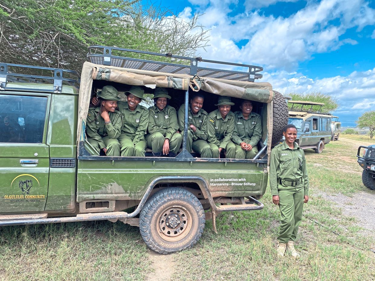 Members of Team Lioness, an all-female unit of anti-poaching rangers, at the Amboseli National Park. 