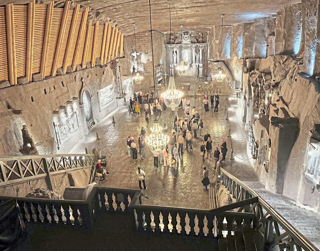 The enormous underground St Kinga’s Chapel is an architectural marvel.