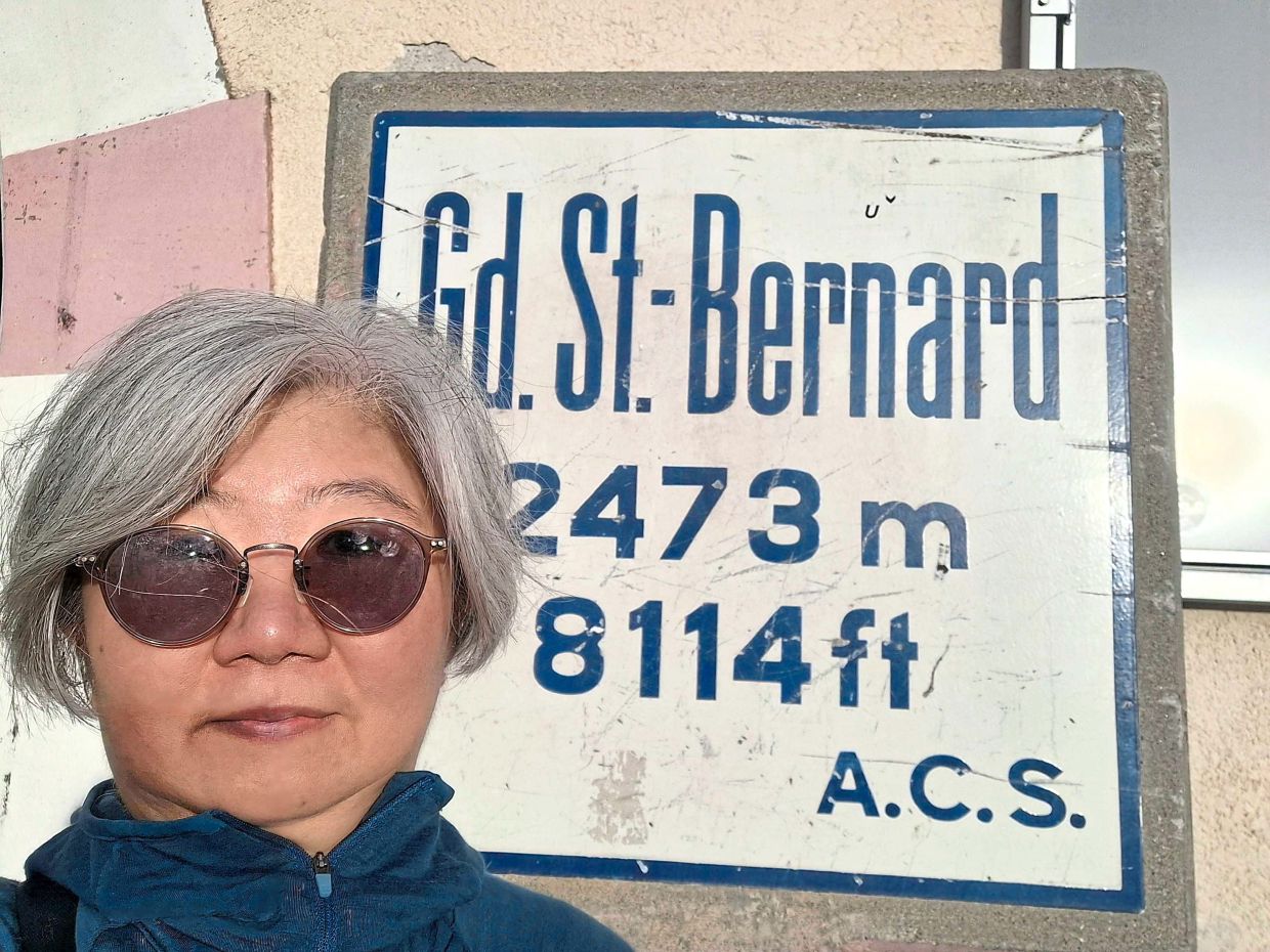 The writer at the Great St Bernard Pass.