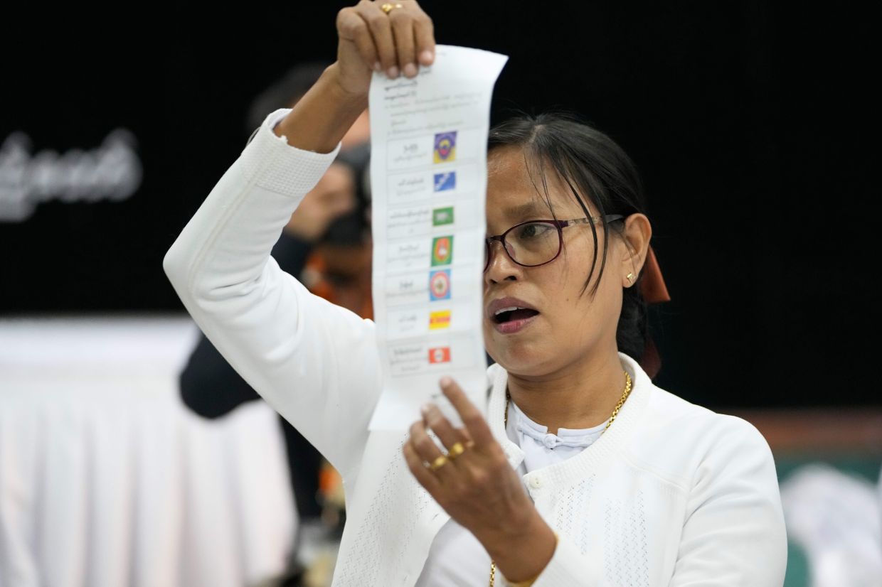 Myanmar's military-backed party claims strong lead in election's first phase