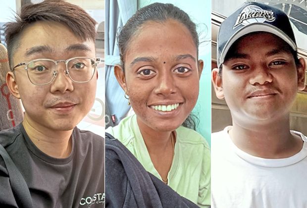 All aboard: (From left) Sai, Shalini and Muhammad Arif