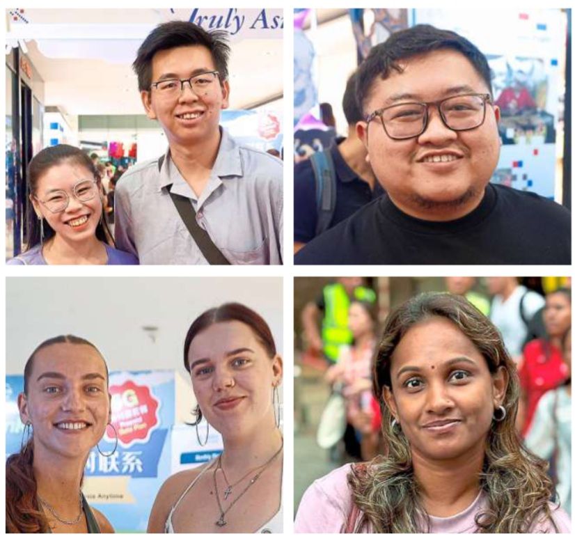 Looking forward to good things: (Clockwise from top left) Hwang and Tan, Syakirin, Yoga, and Janssen and Baker were among the revellers ringing in the new year.