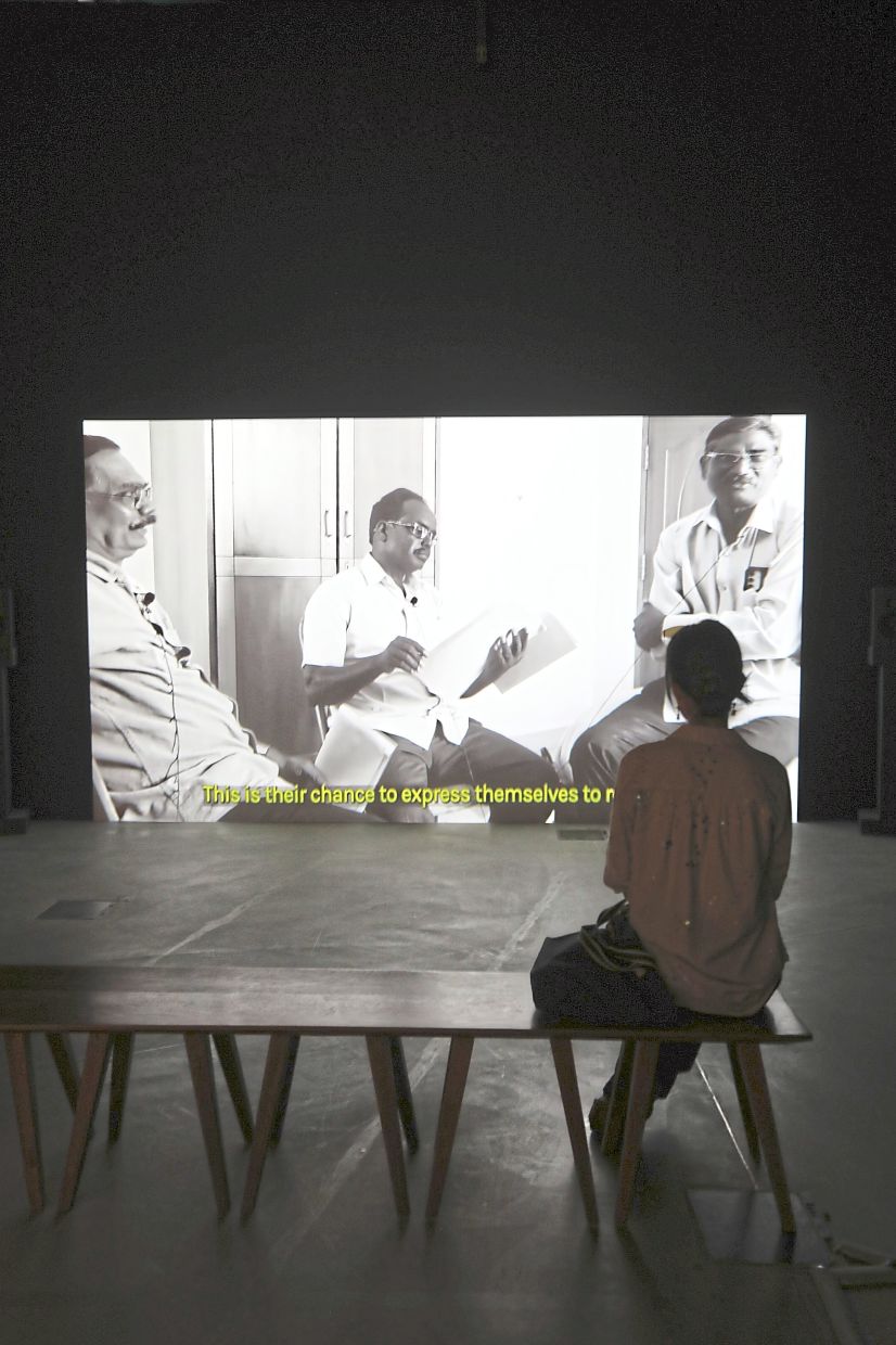 The 'Coolies’ Chorus', an hour-long video, was featured in Ilham Gallery’s 'The Plantation Plot' exhibition in Kuala Lumpur in 2025, helping raise awareness of the 'Araro Ariraro' documentary project, which traces the stories, contexts, and lineages behind a rediscovered songbook of Tamil plantation-era folk songs. Photo: The Star/Low Lay Phon
