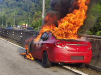 Couple survives fiery car crash on North-South Expressway