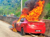 Close call for couple in fiery crash