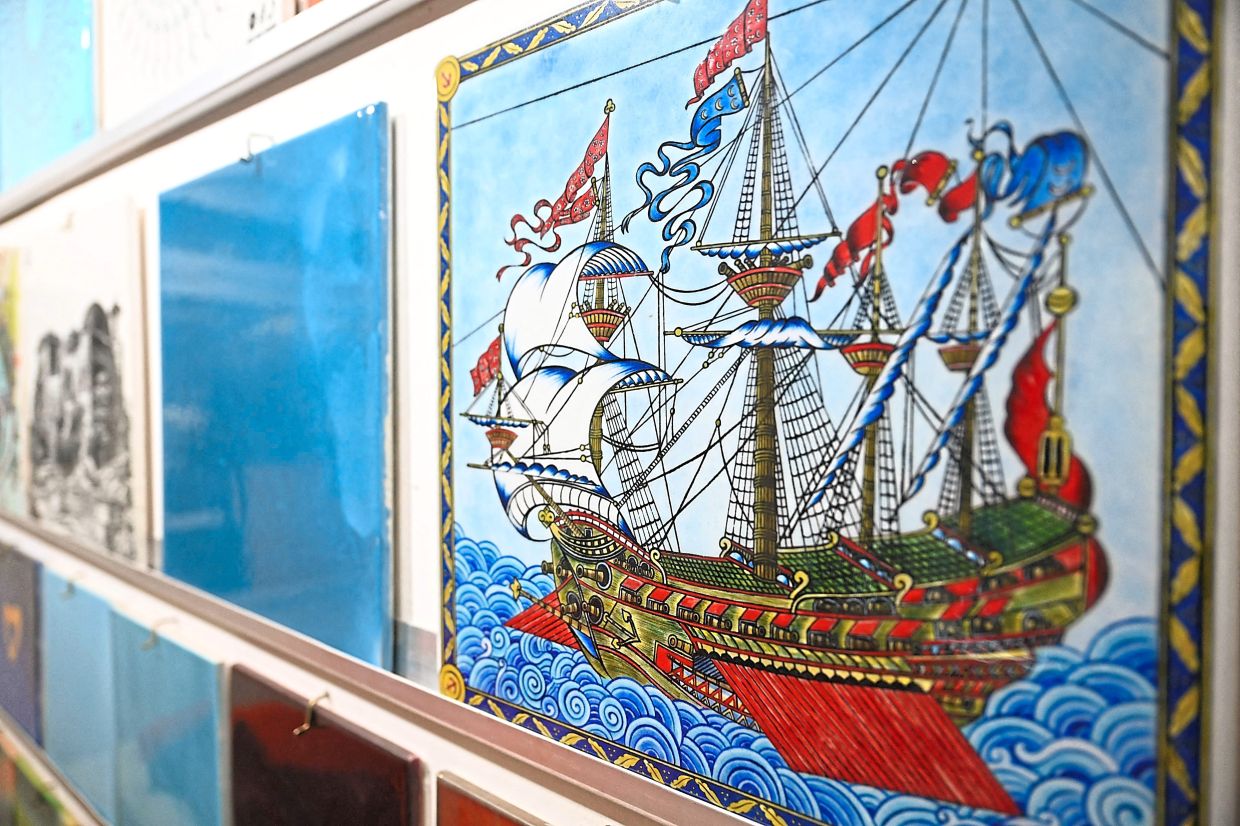 A tile artwork showcasing vibrant cobalt blues and coral reds. The rediscovery of Iznik tiles has given new life to a key part of Turkiye’s cultural heritage. —AFP