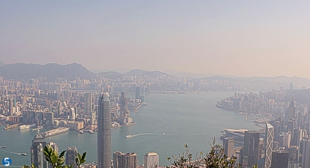 This photo taken at a weather station shows the mist-covered Victoria Harbour at 9.50am on Jan 2, 2026. - Photo courtesy of HONG KONG OBSERVATORY