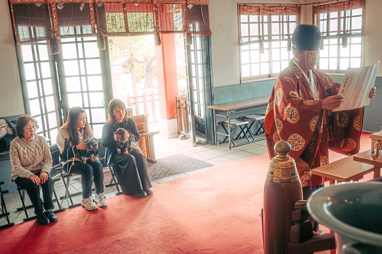 A ceremony for pets at a shrine in Tokyo. Photo: The New York Times