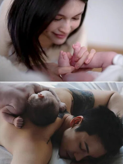 He Sui (top) posted photos of her partner, Hong Kong actor William Chan (bottom), and their newborn baby. Photos: He Sui/Instagram