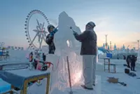 Wonderful world of ice blooms in Harbin