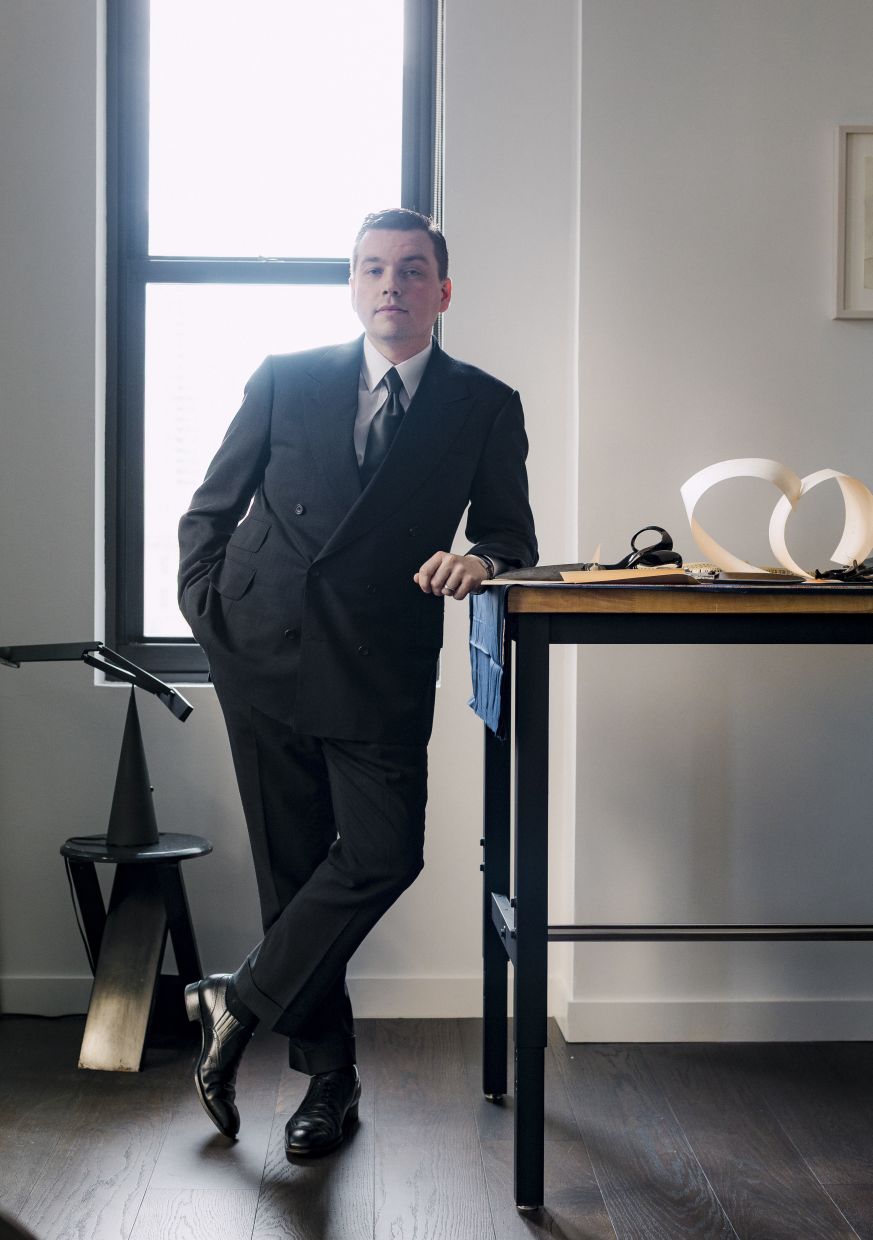 Tailor Ralph Fitzgerald at his workshop in Manhattan. His suits are full bespoke, and he produces just around 10 a month. Photo: The New York Times