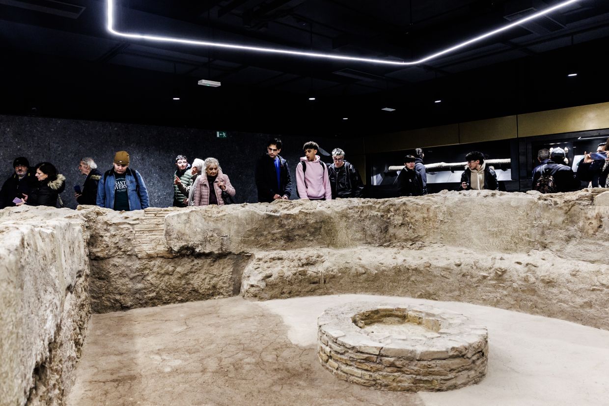 The archaeological finds inside Rome's new Colosseo metro C station.