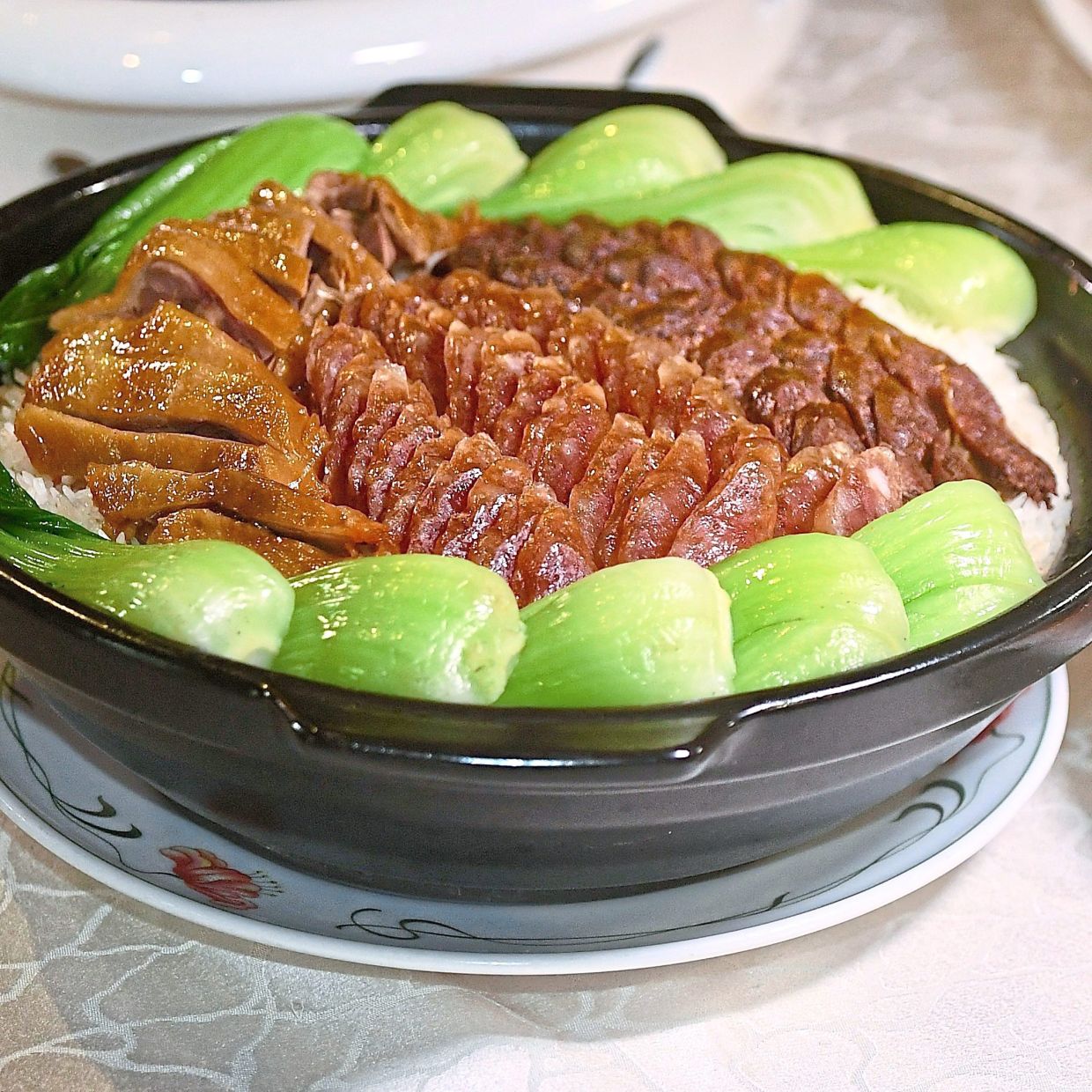 Chinese waxed meat claypot rice.