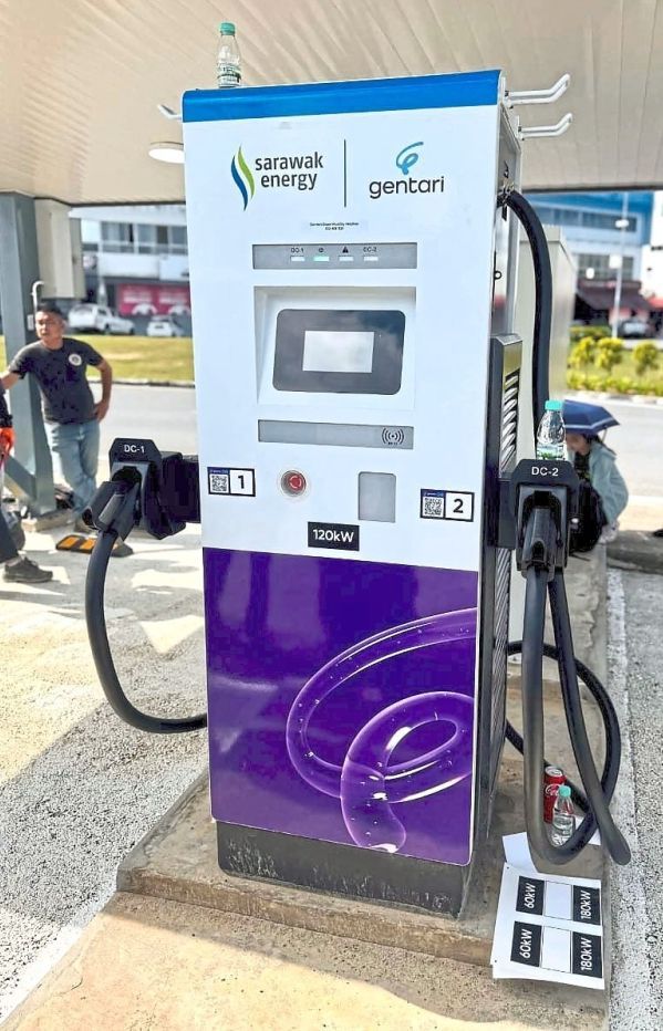 The electric vehicle charging station in Sibu.