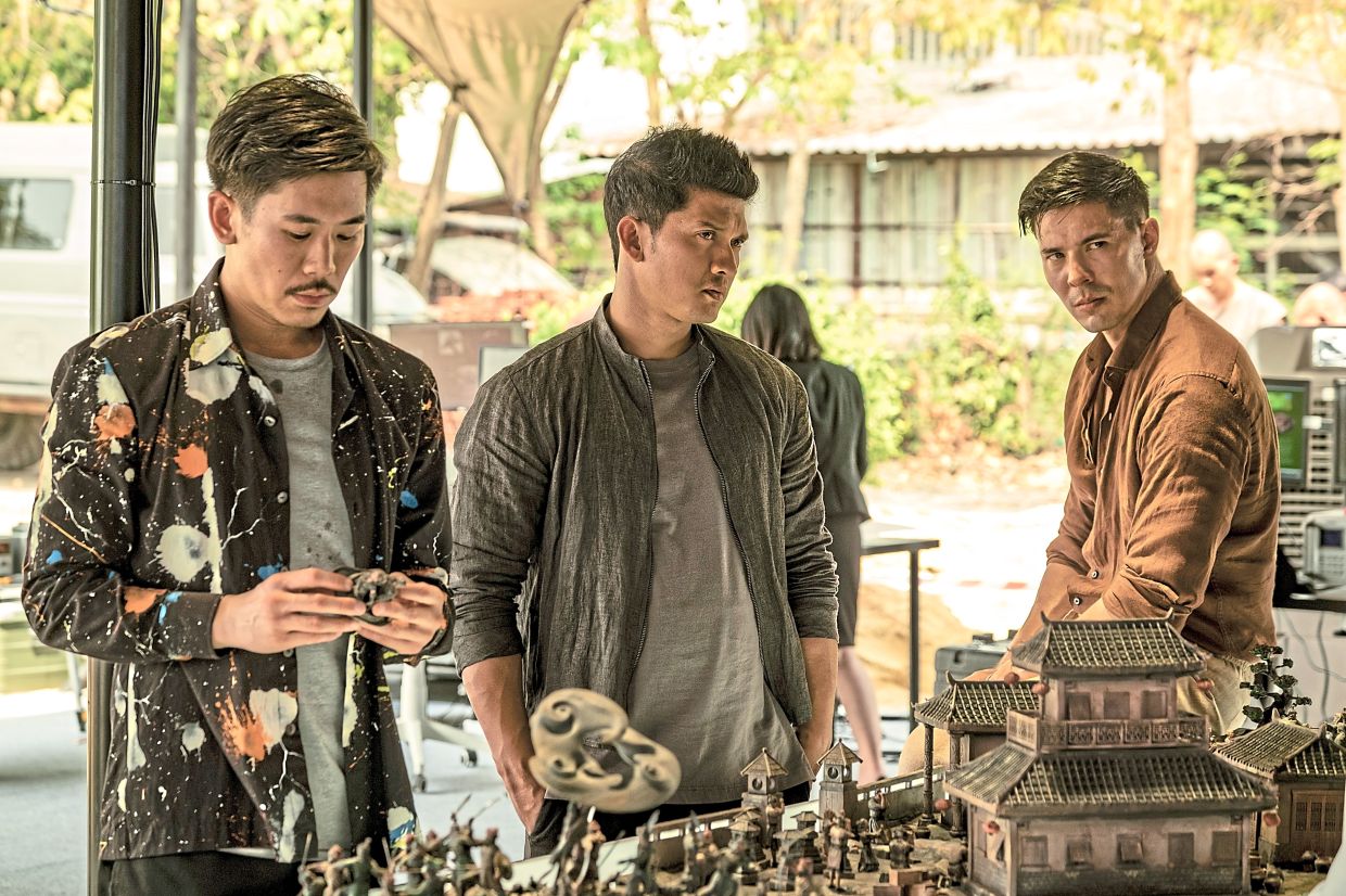 (From left) Actors Lawrence Kao, Uwais and Lewis Tan in the 2021 film Fistful Of Vengeance.