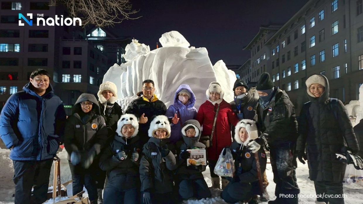 Thai vocational students win Harbin snow sculpture title