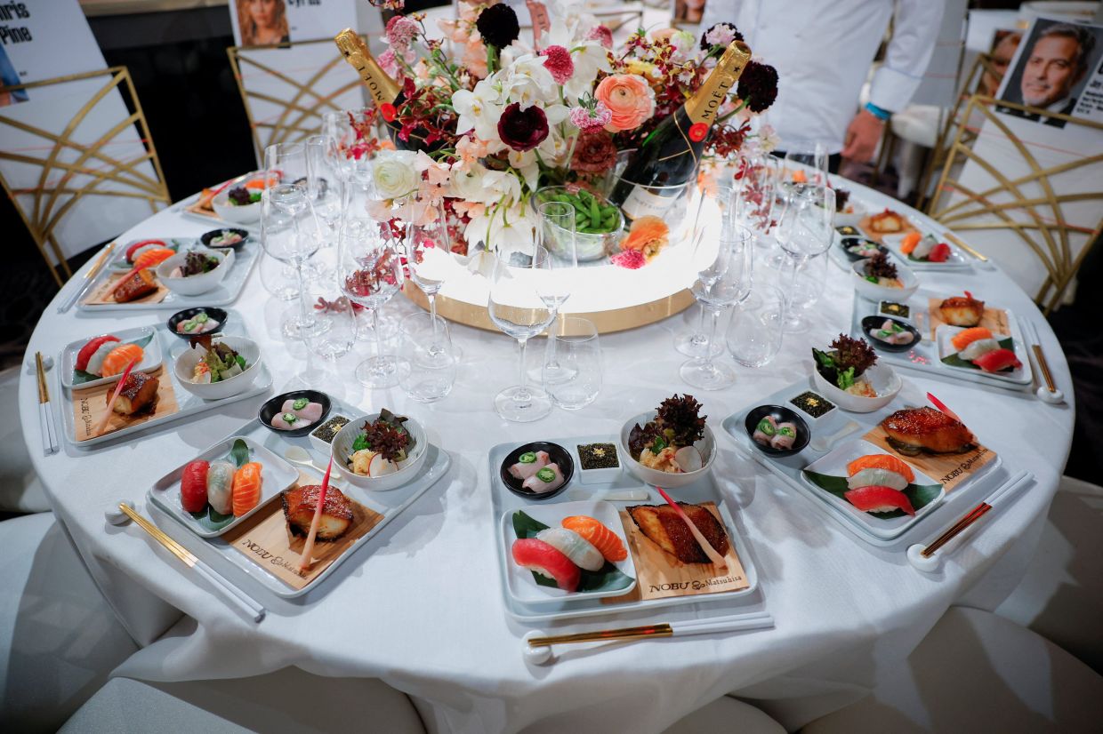 What the stars will dine on during the awards ceremony. This special menu is curated by Japanese celebrity chef Nobu Matsuhisa. Photo: Reuters