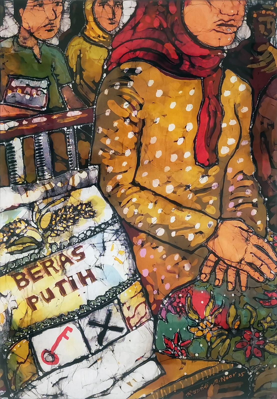 Ruzaidi M. Nor's watercolour work titled 'Sekampit' (2025), which is part of the 'Siasah' exhibition. Photo: Galeri Ruang Teduh