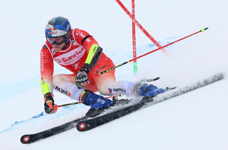 Alpine skiing-Odermatt takes fifth successive giant slalom win in Adelboden
