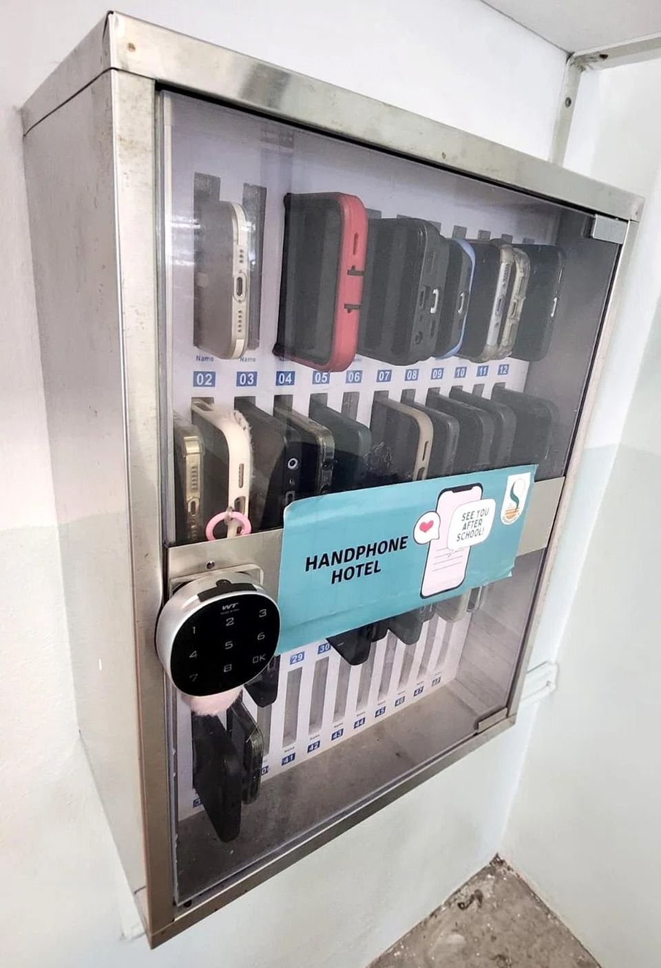 Each locker has 48 slots, and is mounted on a wall next to the teacher’s desk in the classrooms. - Photo: SPRINGFIELD SECONDARY SCHOOL