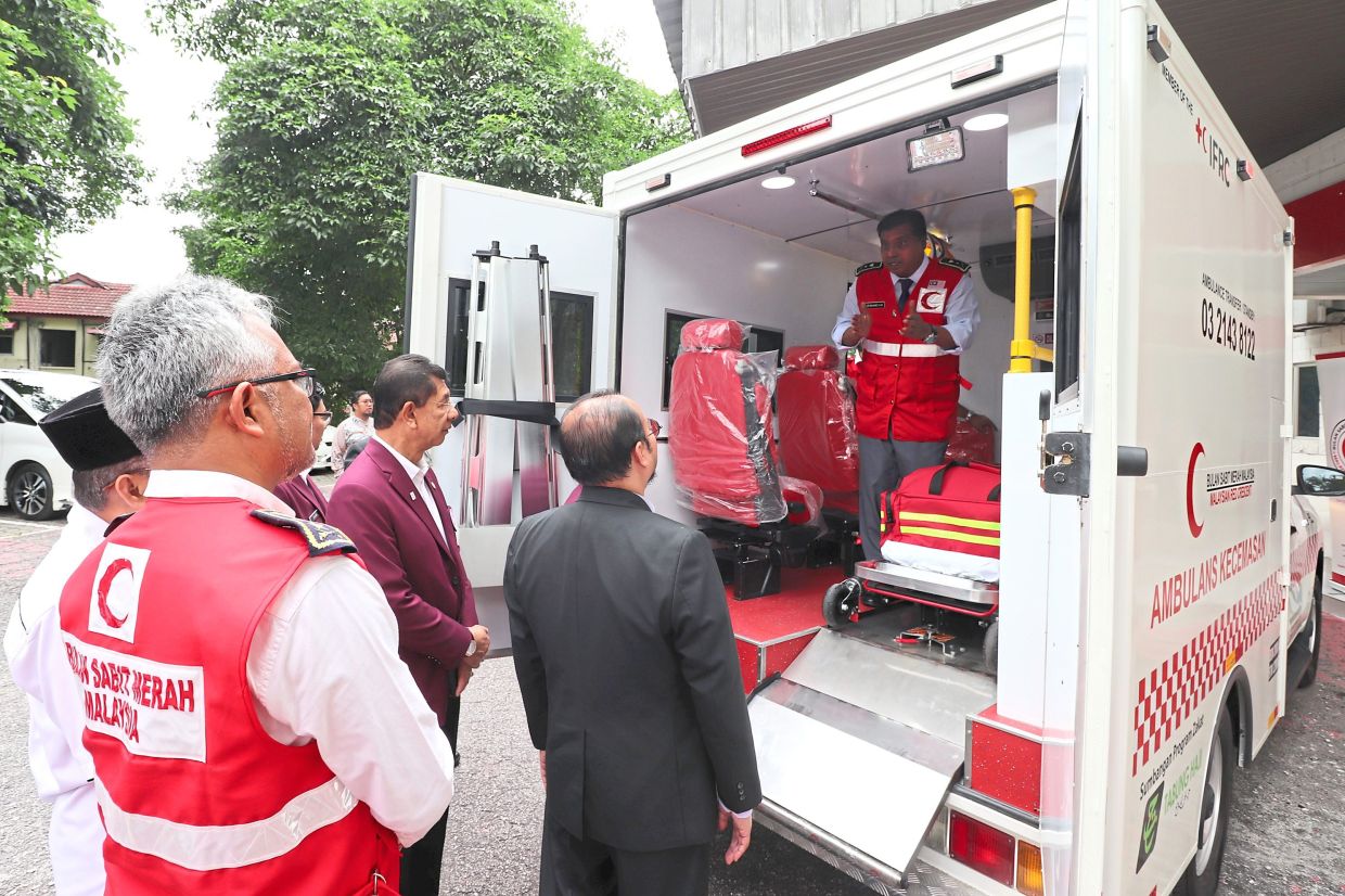 Guests being briefed about the ambulance at the event in Kuala Lumpur.