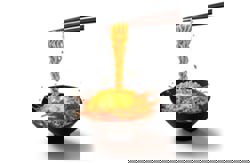 Stirring a bowl of spicy ramyun with Seventeen