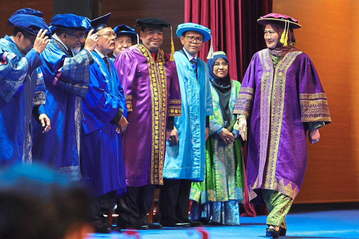 Tuanku Aishah Rohani at USIM’s 23rd Convocation Ceremony at Dewan Tuanku Canselor in November last year. — Bernama