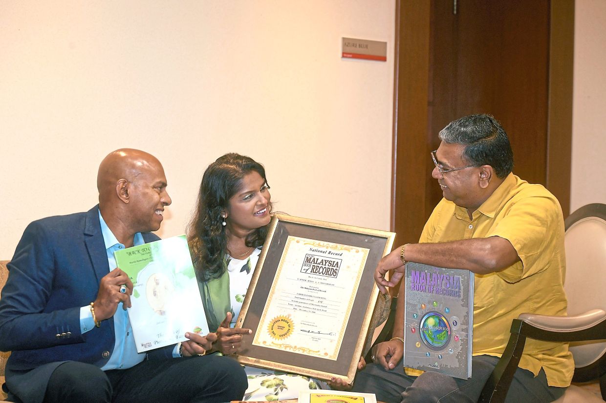 (From left) Kumaran, MRP&MMAFA secretary N. Shamini Dewi and Suveil hope to educate the younger generation to be proud of their lineage and ancestry for contributing to the development of the country since the 1870s.