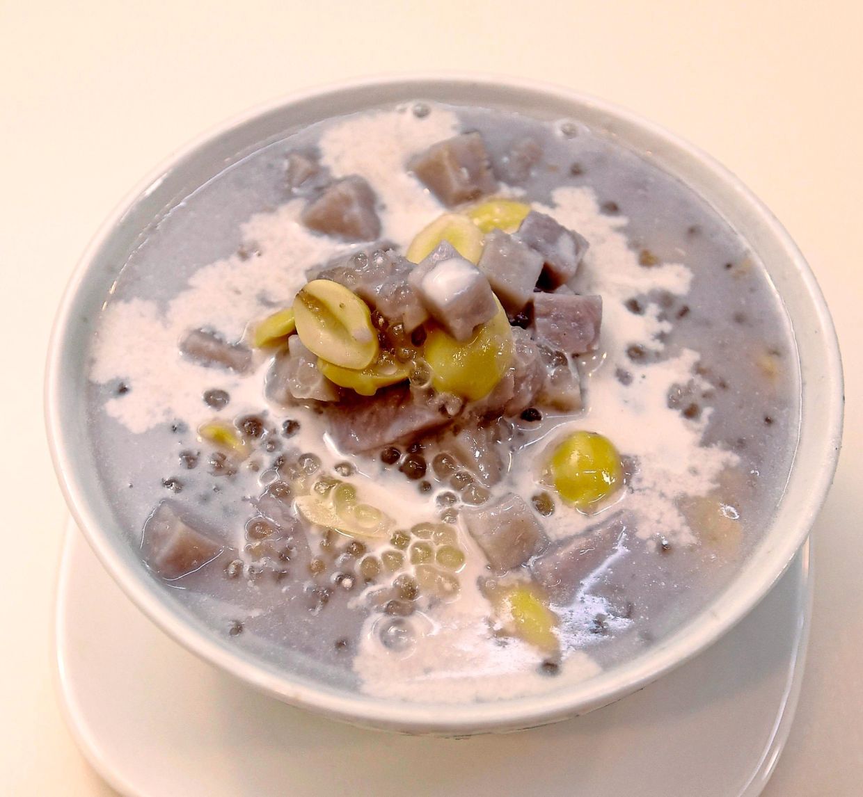 Orh nee given a local twist with pandan, coconut milk, and sago pearls. — Photos: LOW BOON TAT/The Star