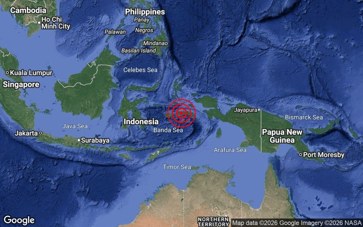 Moderate earthquake hits Seram, Indonesia, no tsunami threat to Malaysia