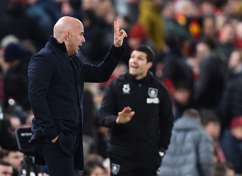 Soccer-Slot shares fans' frustration as Liverpool held again by struggling Burnley