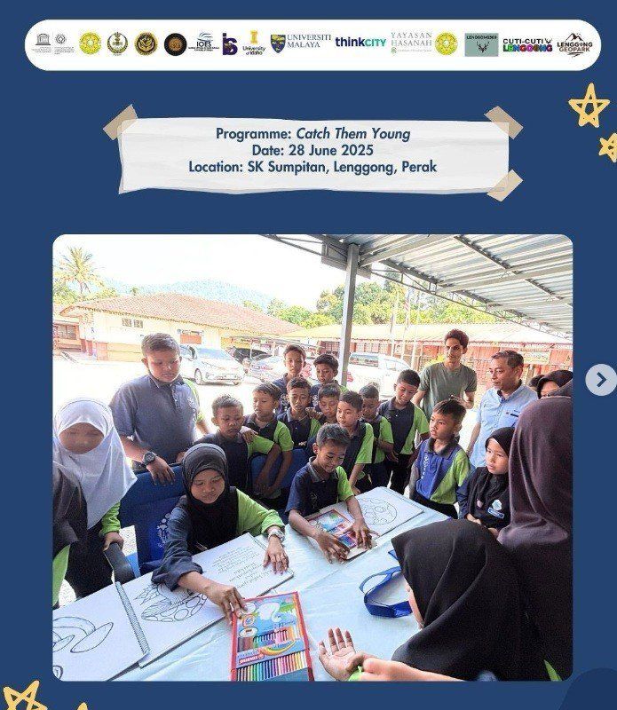 The Catch Them Young programme aims at creating ‘junior fungi guardians’ among primary school pupils in Lenggong through hands-on activities and fun learning sessions that share the wonders of fungi. — Instagram/Pewaris
