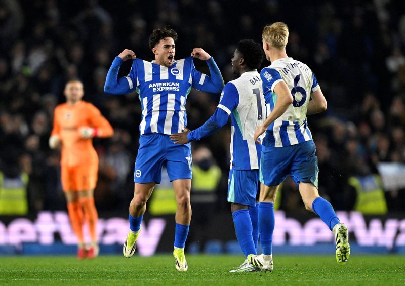 Soccer-Kostoulas overhead kick saves Brighton against Bournemouth