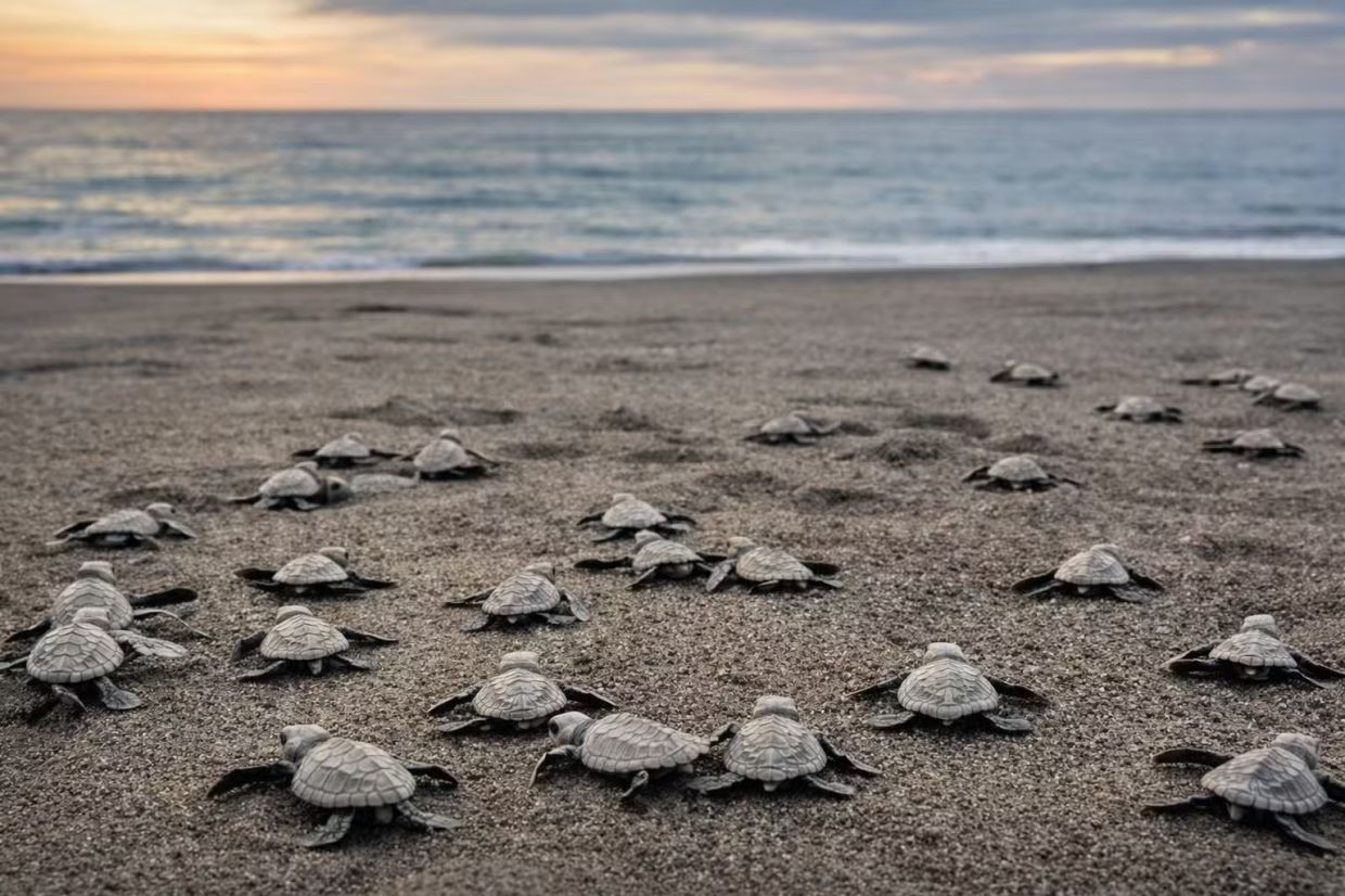 Over 1,100 olive ridley hatchlings released in Philippines' Bataan region