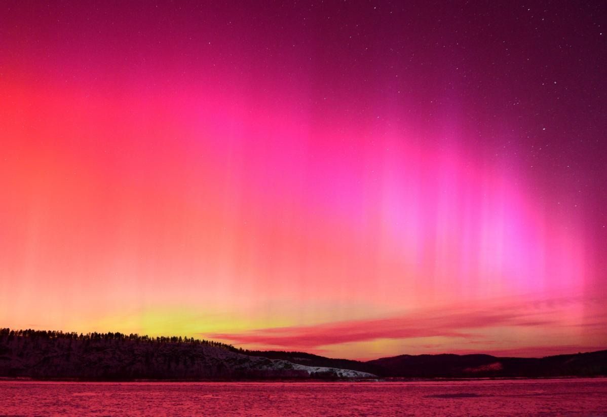 The scenery image of the aurora seen in Beiji village of Mohe, Northeast China's Heilongjiang province on Tuesday (Jan 20, 2026). -- Photo/Xinhua