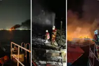 Two ferries destroyed in Langkawi shipyard fire