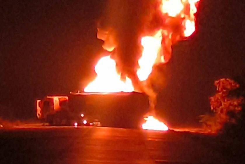 Two vehicles burned in early-morning clash on Myanmar highway
