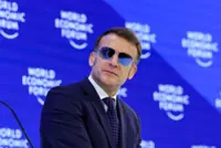 Trump mocks Macron's sunglasses in Davos speech