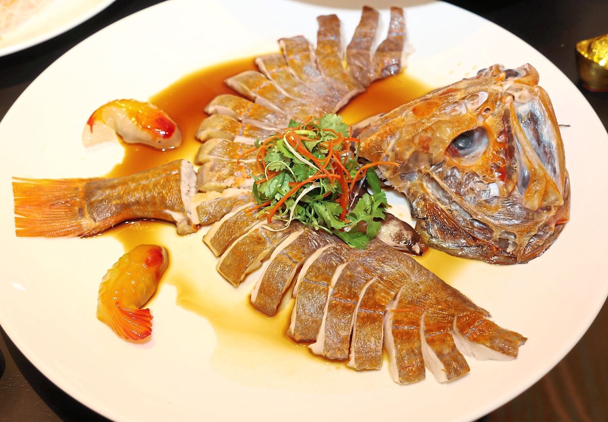 Steamed Fish with Light Soy Sauce.