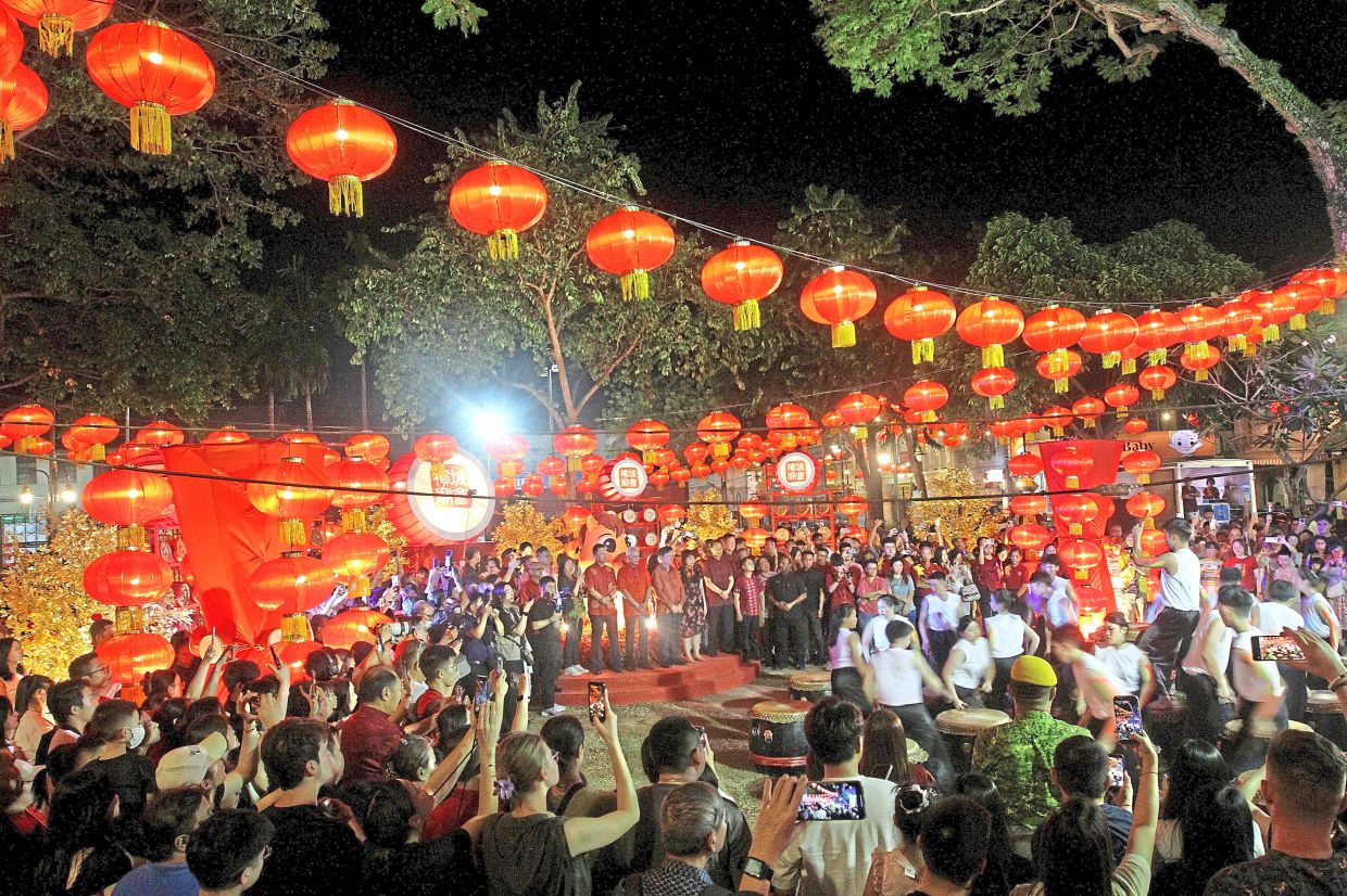 Performances and activities during the lighting-up ceremony drawing a crowd of locals and tourists.
