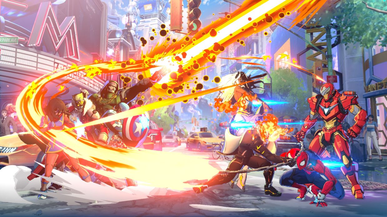 The team is working on a Marvel Comics-based fighting game that lets players choose a team of four and lets them tag-in allies as a match unfolds. — Arc System Works