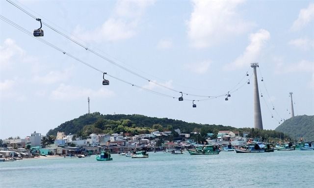 The world’s longest over sea cable car at Hon Thom, off the southern coast of Phu Quoc Special Zone. - VNA/VNS