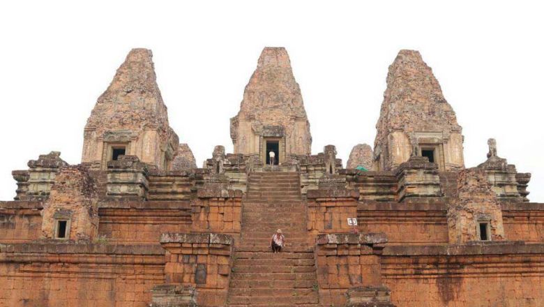Archaeologists restoring Hindu temple's tower in Cambodia's famed Angkor complex