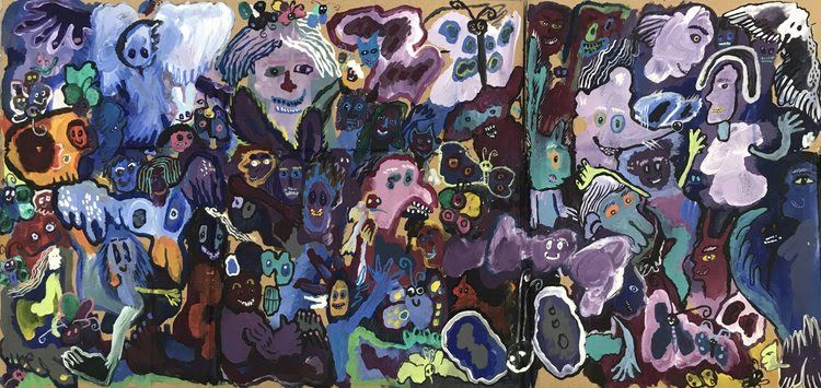 Hoo's painting 'Would You Like To Dance?' (acrylic on cardboard, 2021). Photo: The Back Room