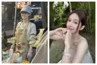 Chinese actress Zhao Lusi seen working at a night market in Hainan