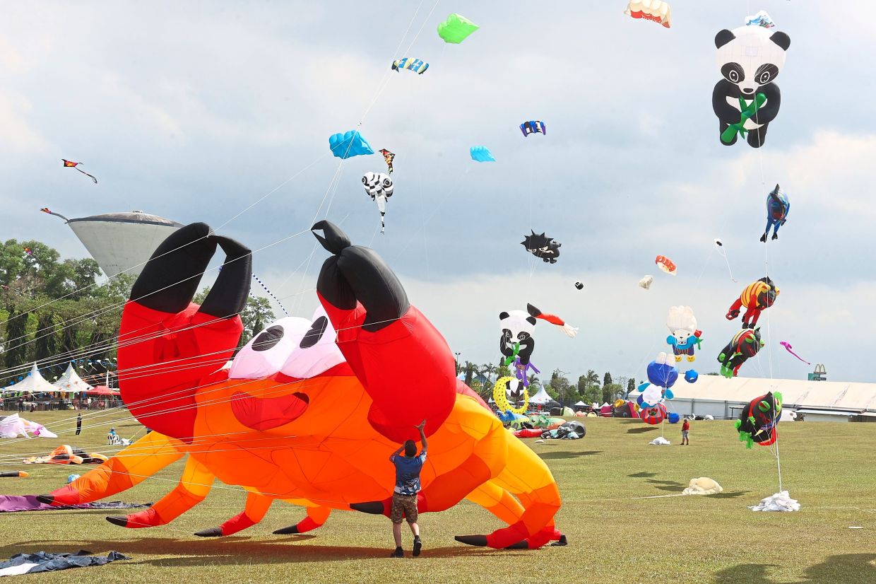 Kites from the Pasir Gudang International Kite Festival last year. — Filepic