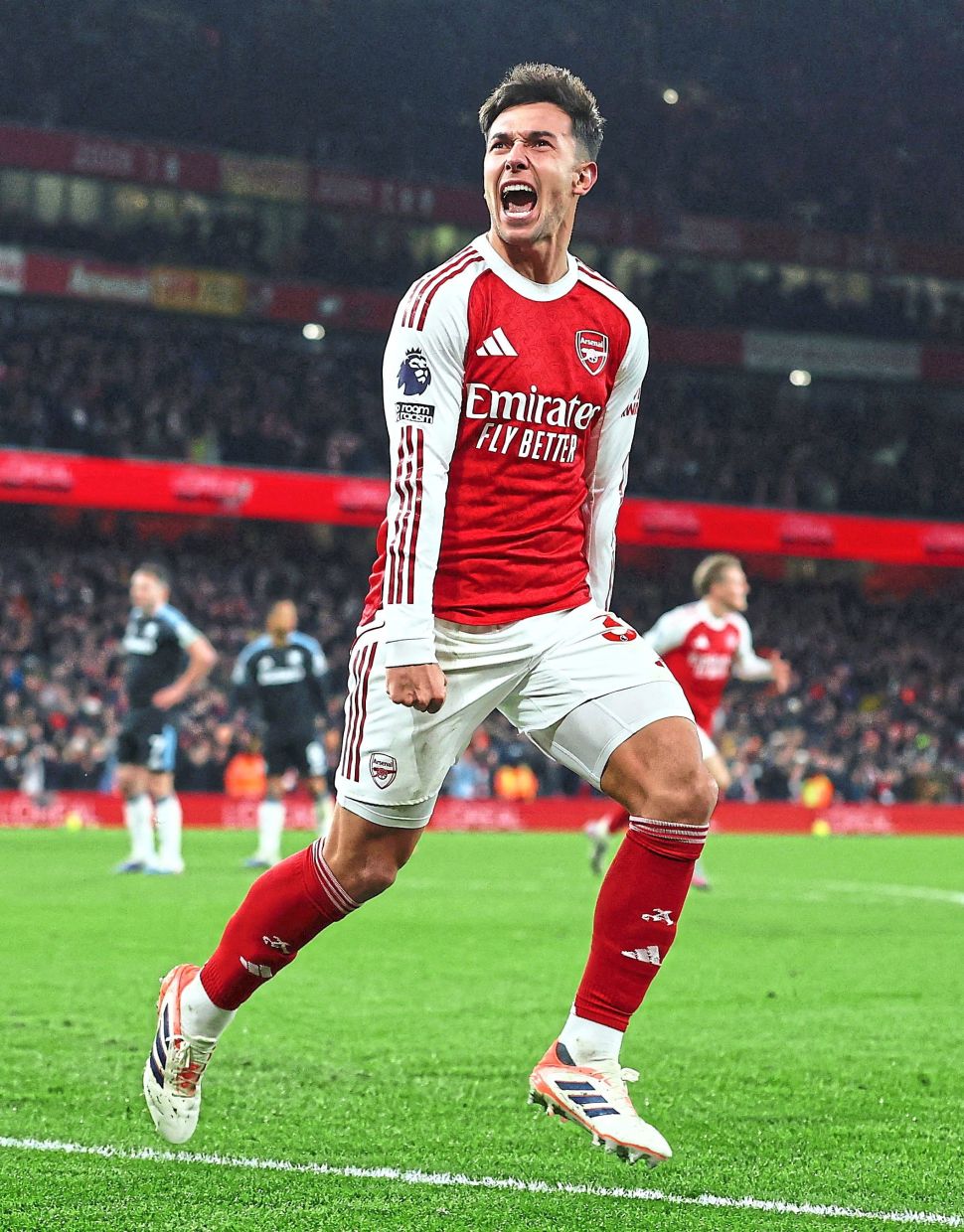 Zubimendi celebrates another Arsenal goal, and he’ll be keen on more tomorrow. — Reuters