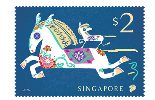A SingPost design welcoming the Year of the Horse. Photo: SingPost