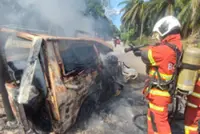One killed, three hurt in fiery four-vehicle crash in Manong